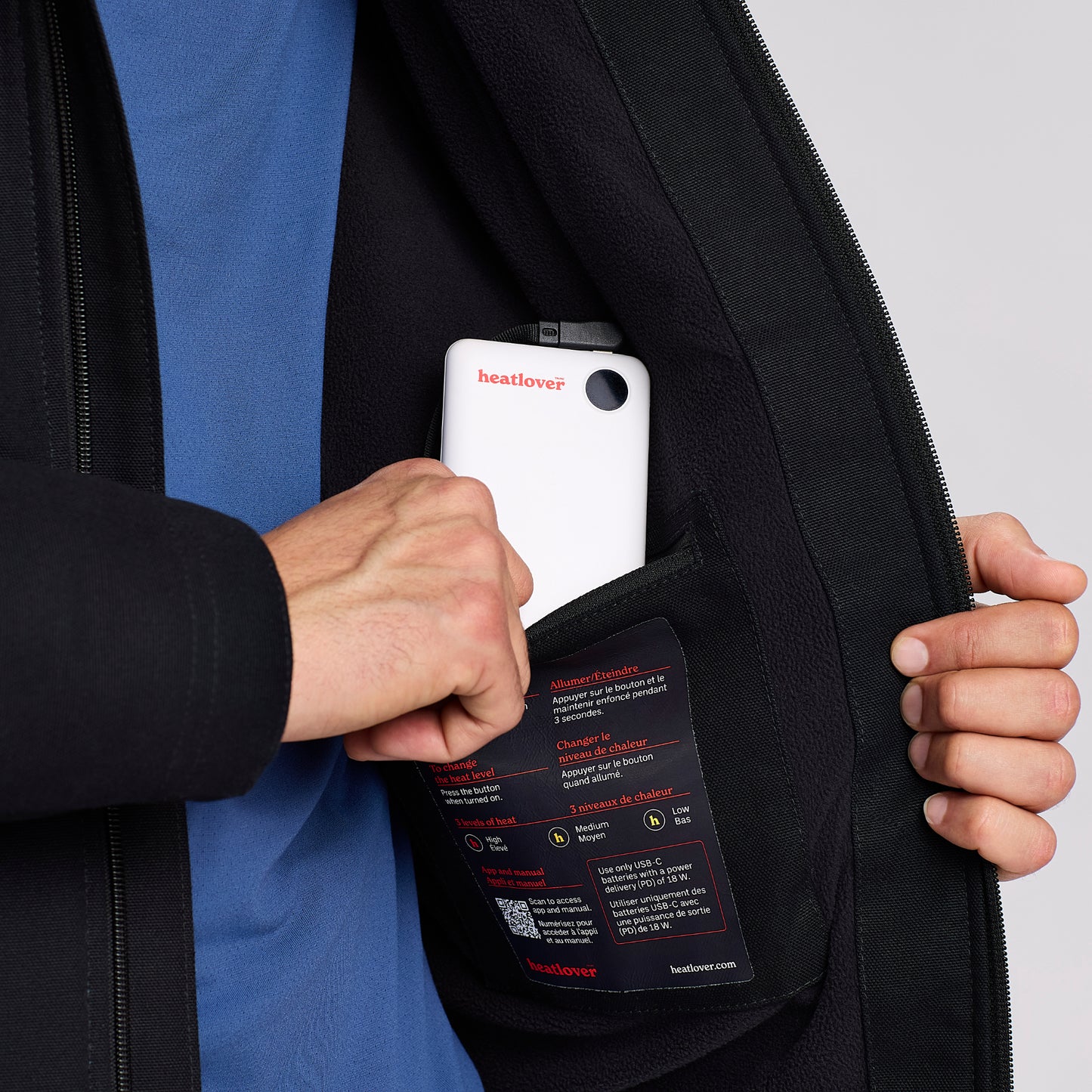 Veste chauffante en toile